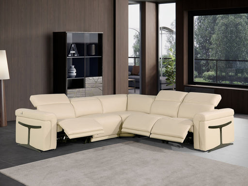 1126 DivanItalia Beige 5pc-3PR L-Shaped Sectional