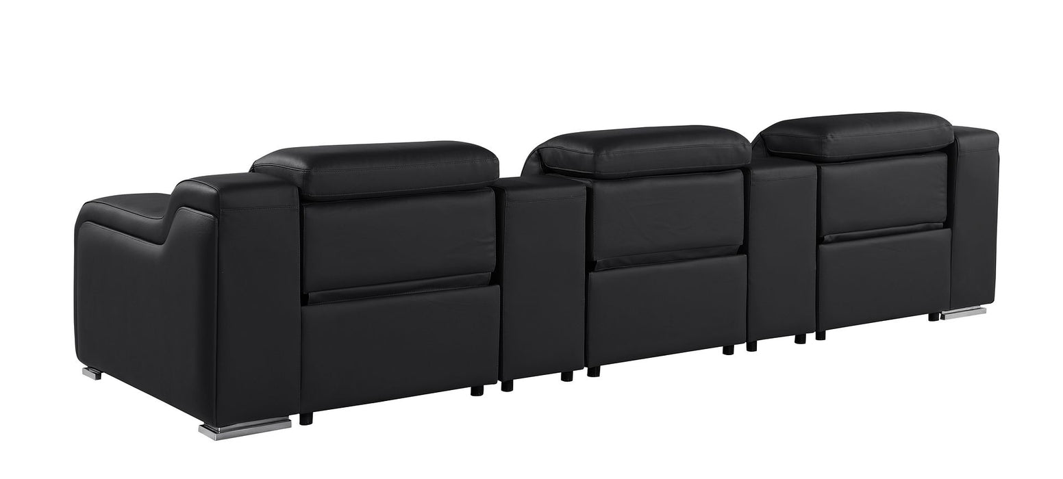 Global United 6111 L-Shaped Power Reclining Sectional | Genuine Leather