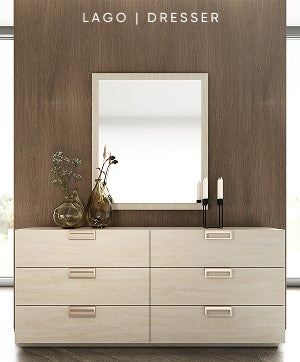 Lago faux travertine dresser