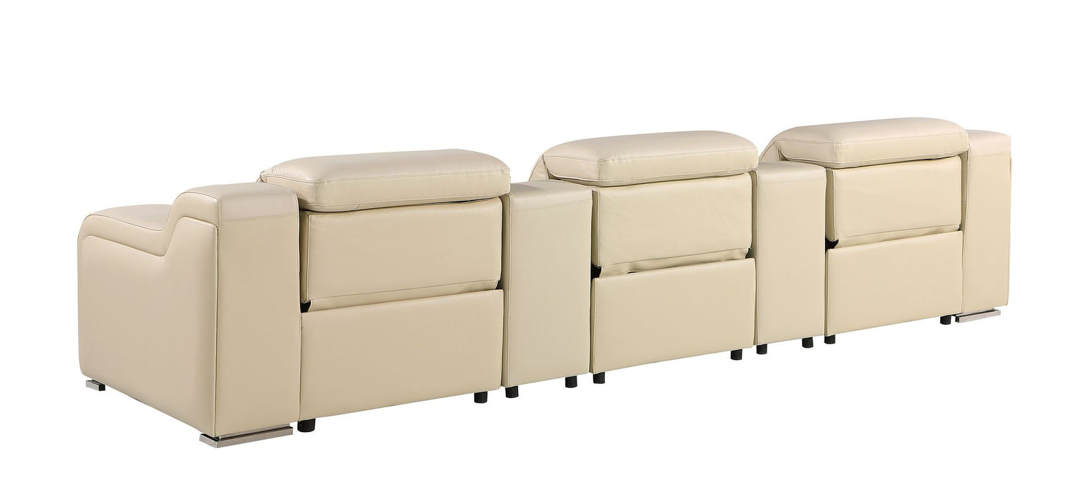 Global United 6111 L-Shaped Power Reclining Sectional | Genuine Leather
