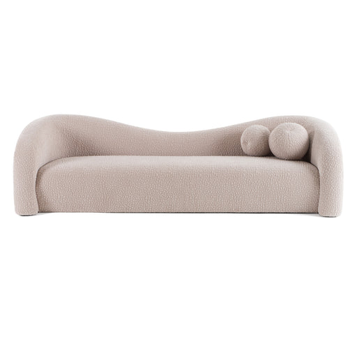 Calico - Contemporary Beige Pebble Fabric 3-Seat Sofa