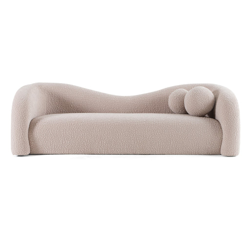 Calico - Contemporary Beige Pebble Fabric 4-Seat Sofa