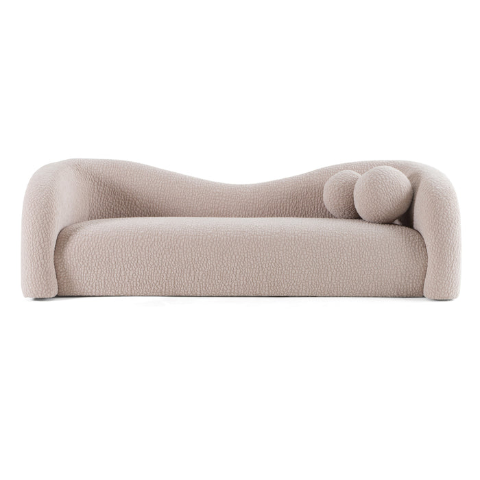 Calico - Contemporary Beige Pebble Fabric 4-Seat Sofa