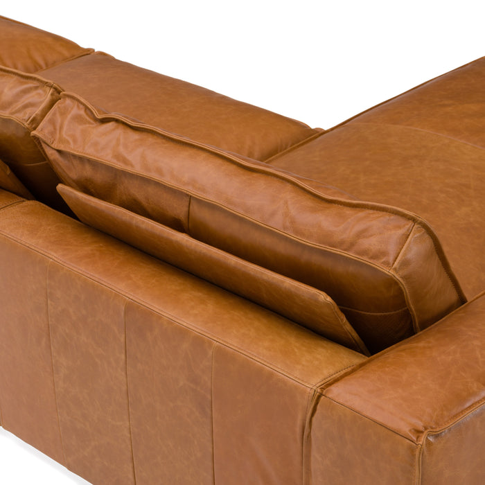 Cambria - Modern LAF Cognac Leather Sectional Sofa