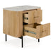 Cambridge White Marble & Mango 2 Drawer Nightstand