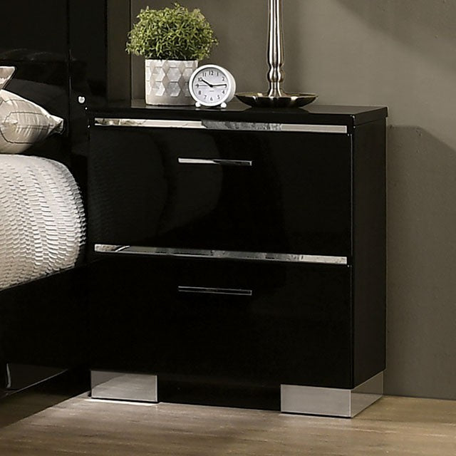 BARLIE  NIGHTSTAND - Black Contemporary Night Stand | NorCal Furniture Santa Clara CA