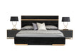 California King Cartier Modern Black Velvet & Brushed Bronze Bed