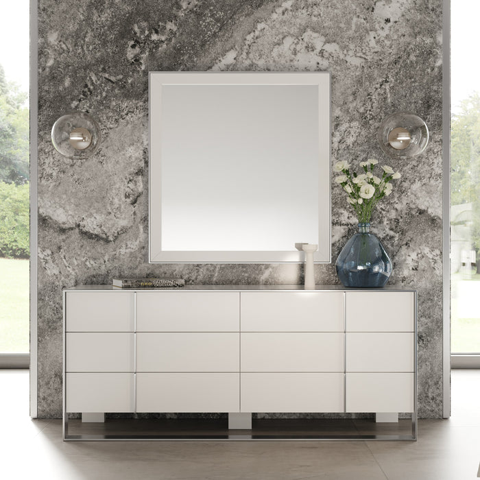 Cartier - Modern White & Stainless Steel Mirror