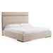 Cartier - Modern Beige Velvet & Brushed Brass Bed