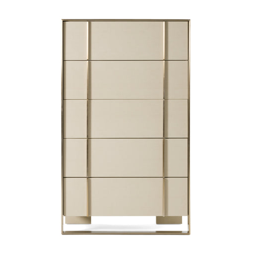 Cartier - Modern Beige Shagreen and Brushed Brass Chest