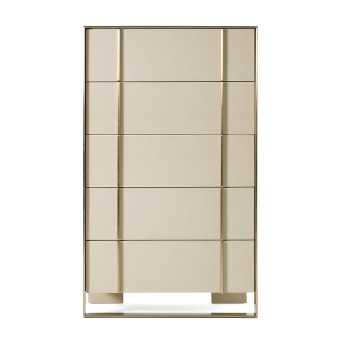 Cartier - Modern Beige Shagreen and Brushed Brass Chest