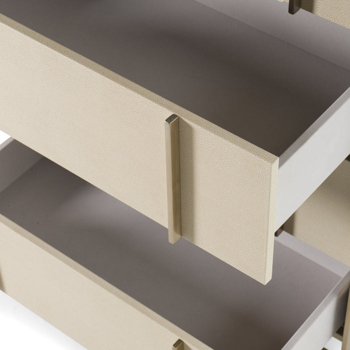 Cartier - Modern Beige Shagreen and Brushed Brass Chest