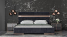 Cartier - California King Modern Black + Rose Gold Bed + Nightstands