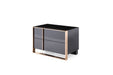 Cartier - Queen Modern Black + Rose Gold Bed + Nightstands