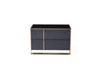 Cartier - Queen Modern Black + Rose Gold Bed + Nightstands