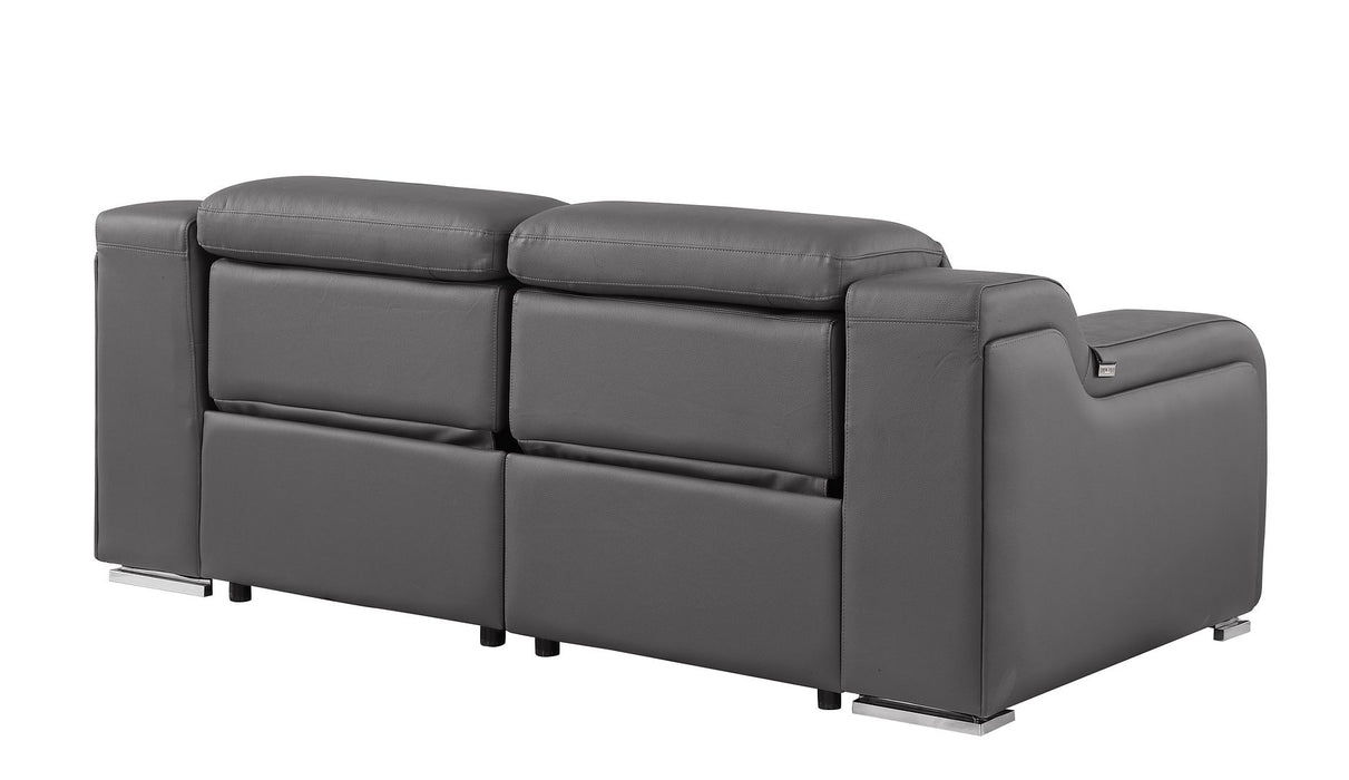 Global United 6111 Power Reclining Loveseat | Genuine Leather