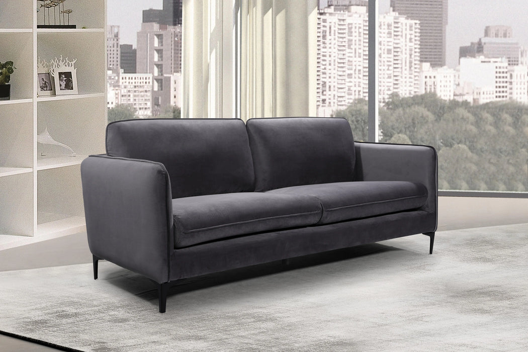 Poppy Grey Velvet Sofa