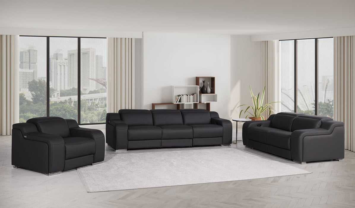 Global United 6111 3-Piece Reclining Set – Black (Hero)