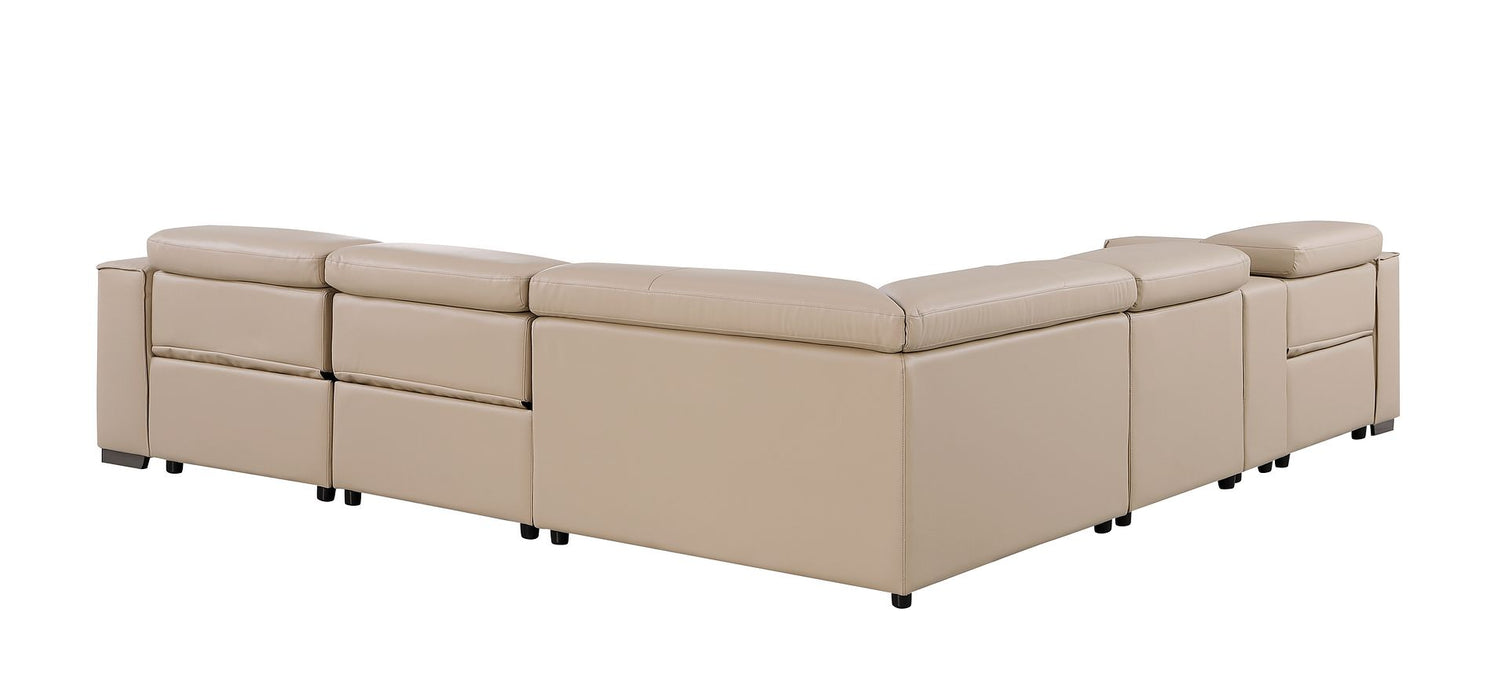 Global United 1208 Beige 6PC Sectional
