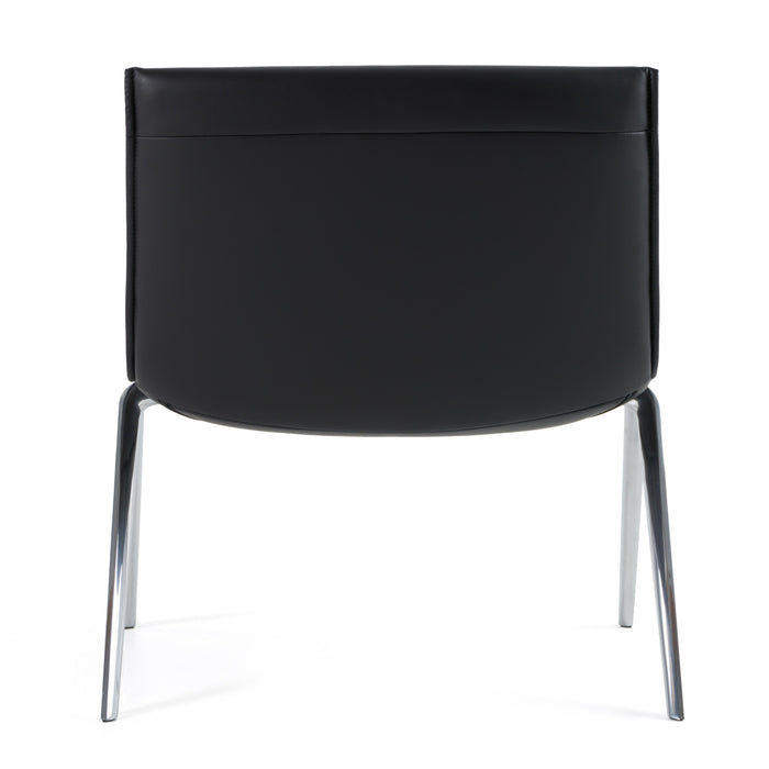 Cedric - Modern Black Vegan Leather Accent Chair