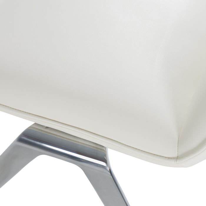 Cedric - Modern White Vegan Leather Accent Chair