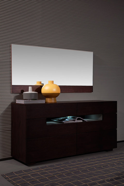 Ceres - Modern Brown Oak Bedroom Mirror