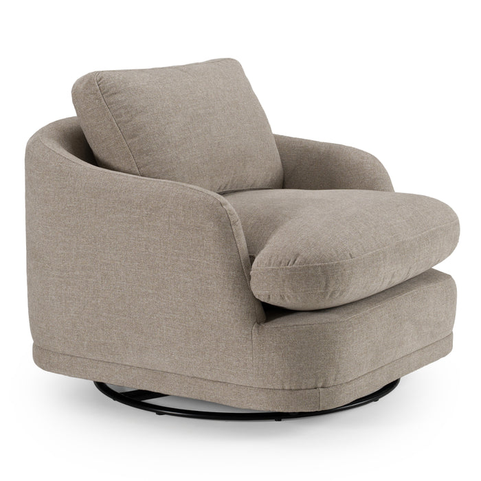 Chantry - Modern Grey Sand Fabric Swivel Accent Chair