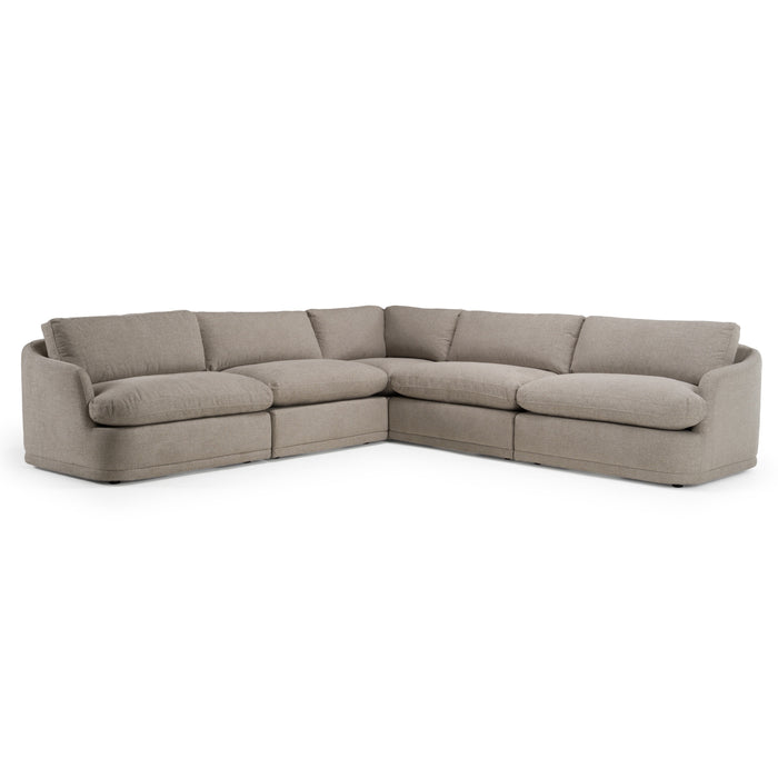 Chantry - Modern Grey Sand Fabric Sectional Sofa