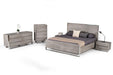 Charlene Modern Grey Elm and Stainless Steel EK Bedroom Set