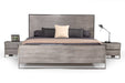Charlene Modern Grey Elm & Stainless Steel Bedroom Set