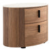 Hortman + Chelton - Modern Beige Velvet + Walnut 4-Piece Bedroom Set