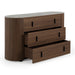 Chelton - Contemporary White Ceramic & Walnut 3-Drawer Dresser