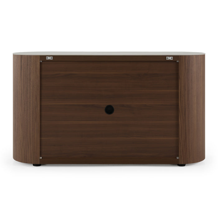 Chelton - Contemporary White Ceramic & Walnut 3-Drawer Dresser