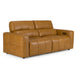 Chevak - Modern Brown Leather Sofa w/ 2 Recliners