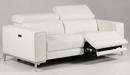 Chignik - Modern White Leather Sofa w/ 2 Recliners