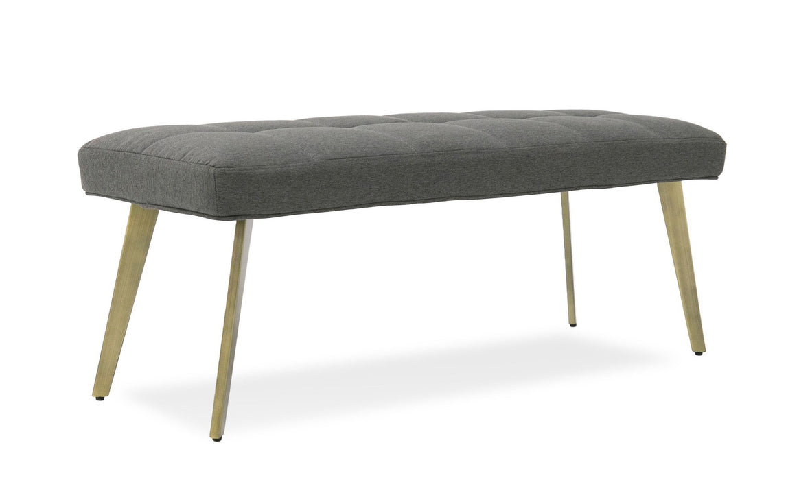 Cici - Contemporary Grey & Antique Brass Bench