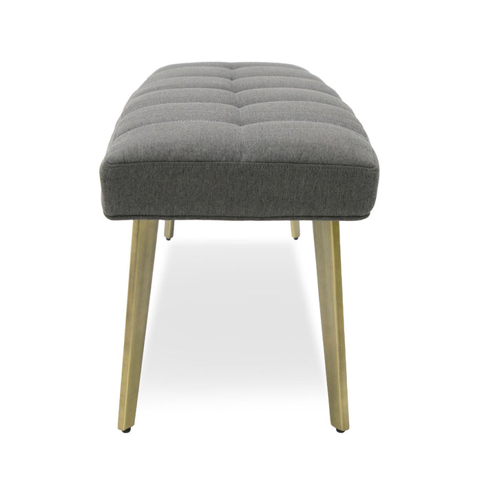 Cici - Contemporary Grey & Antique Brass Bench