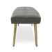 Cici - Contemporary Grey & Antique Brass Bench