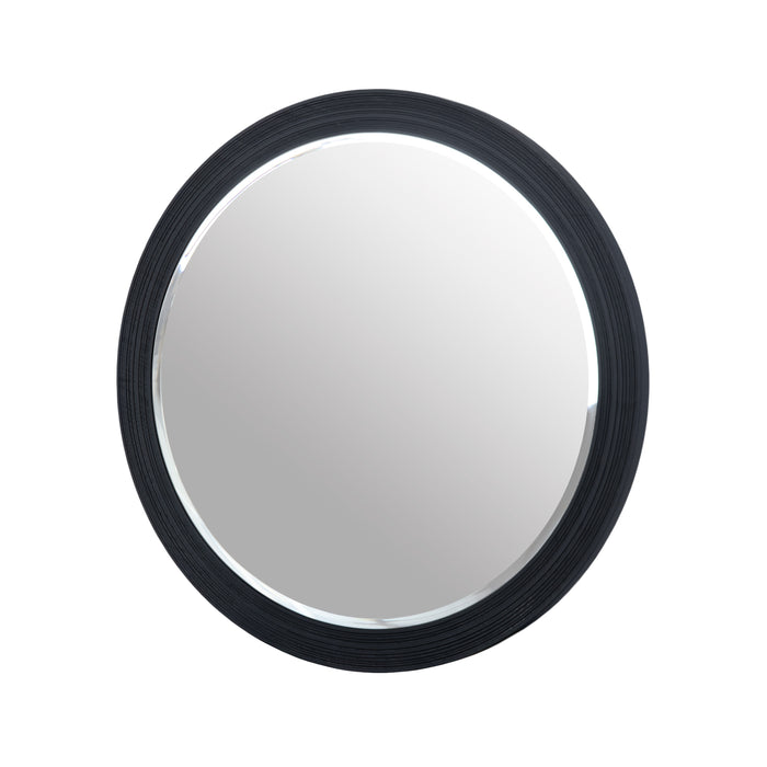 Cirque - Modern Black Ash Round Mirror