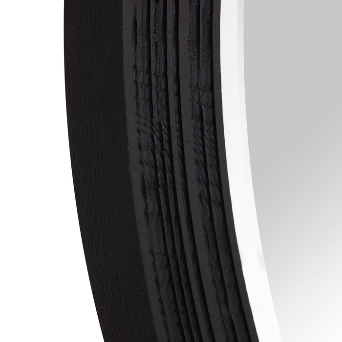 Cirque - Modern Black Ash Round Mirror