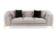 Clarice - Transitional Light Beige Velvet Sofa