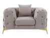 Clarice - Transitional Light Beige Velvet Chair