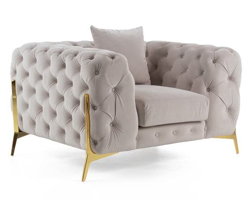 Clarice - Transitional Light Beige Velvet Chair
