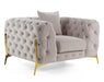 Clarice - Transitional Light Beige Velvet Chair