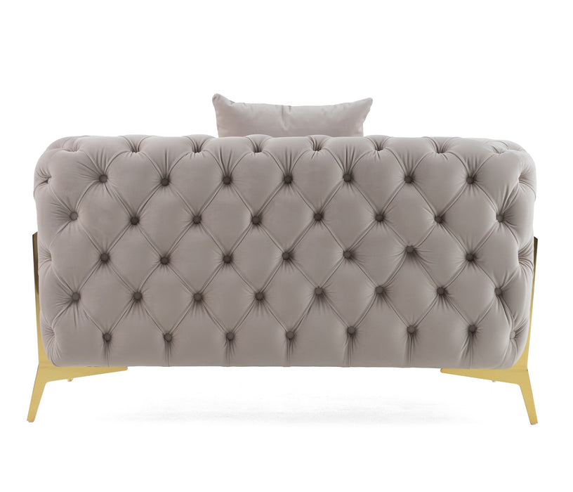 Clarice - Transitional Light Beige Velvet Chair