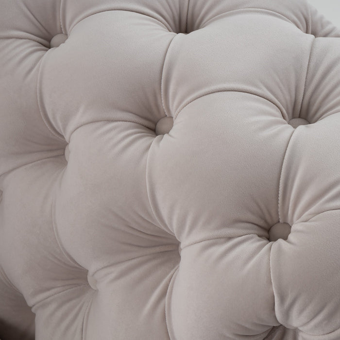 Clarice - Transitional Light Beige Velvet Chair