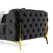 Clarice - Transitional Black Velvet Sectional Sofa
