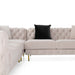 Clarice - Transitional Light Beige Velvet Sectional Sofa