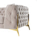 Clarice - Transitional Light Beige Velvet Sectional Sofa