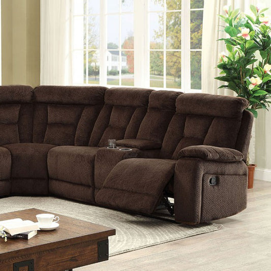 LOUD - SECTIONAL W/ 2 CONSOLES, MOCHA